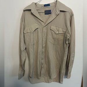 Vintage Wool Pendleton Men's Light Tan Button Down Western